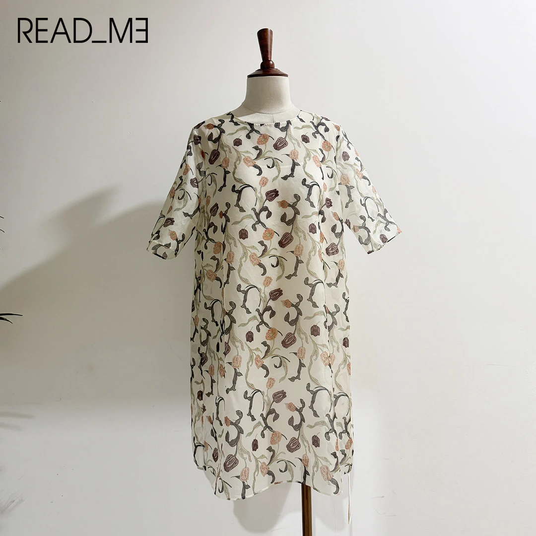 READMET20820288中裙优雅连衣裙女装碎花气质时尚夏季印花