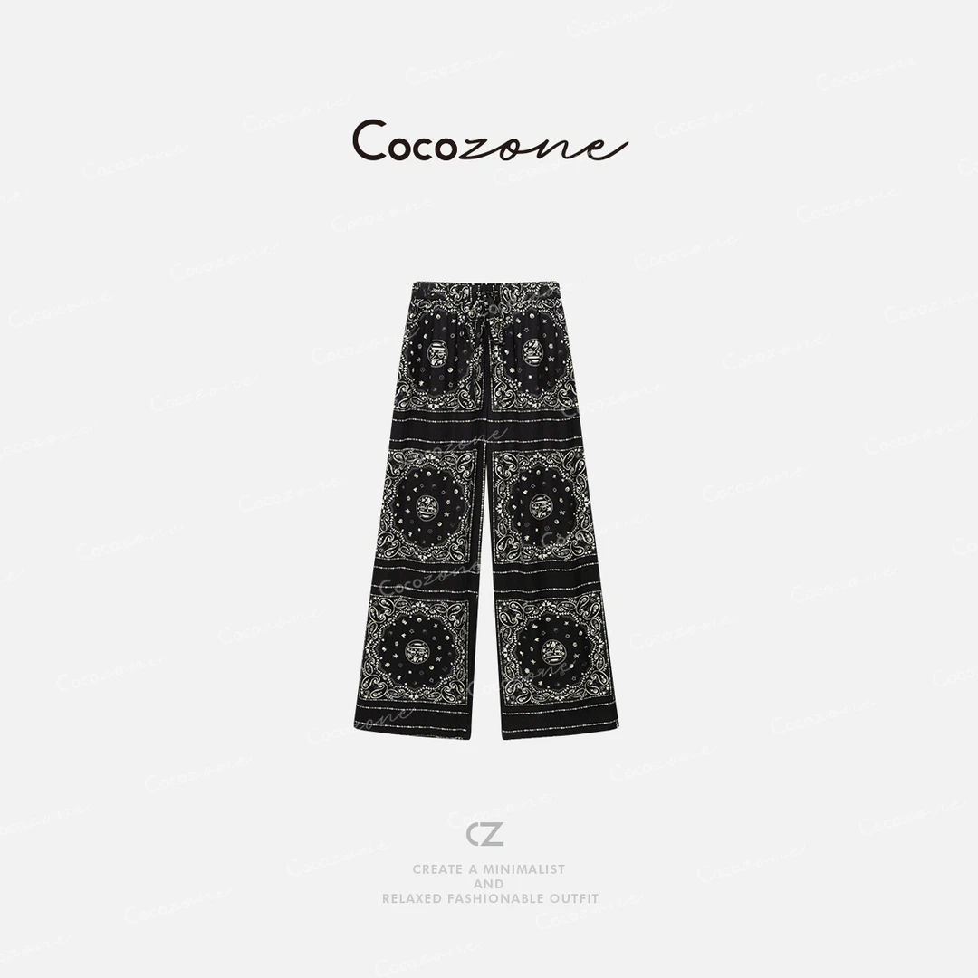 COCO ZONE 刘一一“苏梅岛” 新款美式复古直筒休闲裤CD2A0574