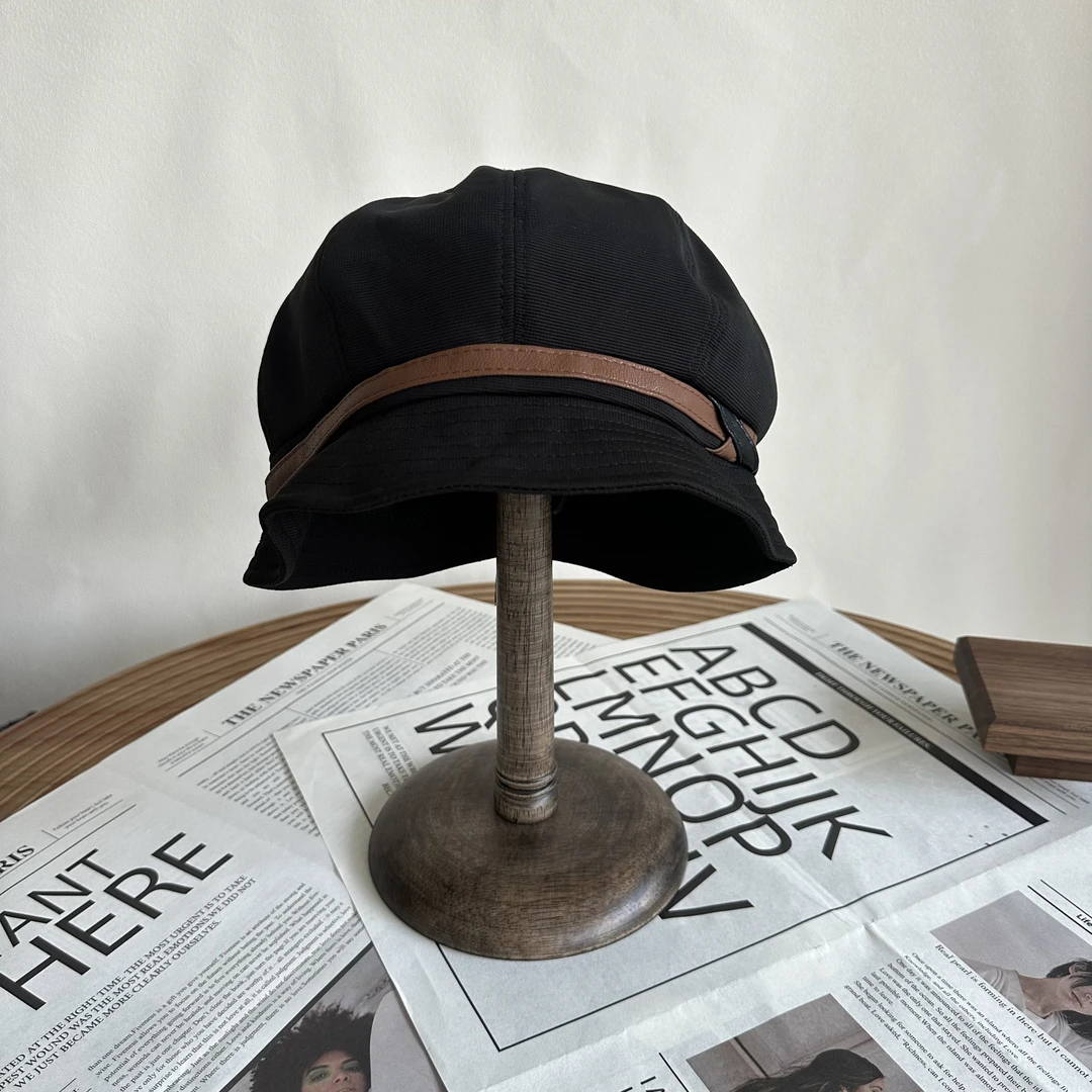 2025秋款四季短檐显脸小平檐渔夫帽圆顶帽子时尚百搭复古韩版礼帽