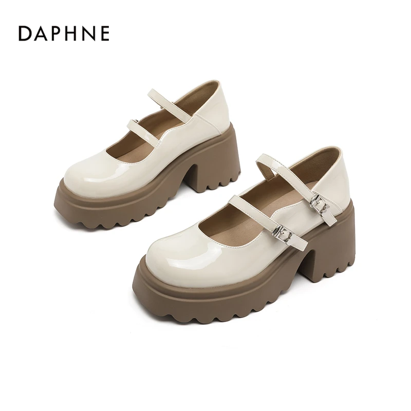 达芙妮单鞋小皮鞋女2025春季新款学院风玛丽珍增高厚底防滑女鞋子