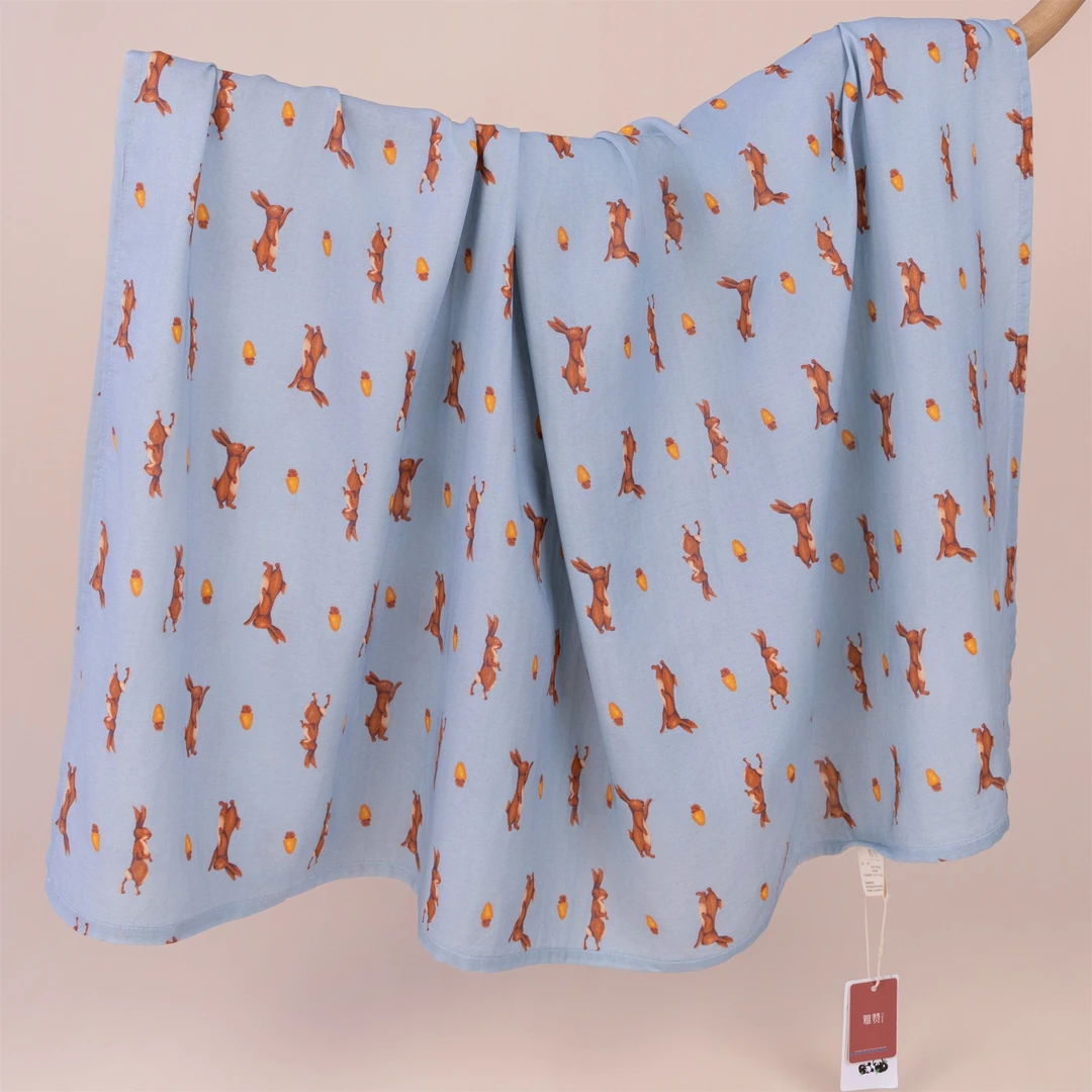 雅赞（双层纱柔软双面多功能毯）盖毯薄款婴儿包单盖被浴巾轻盈绵软