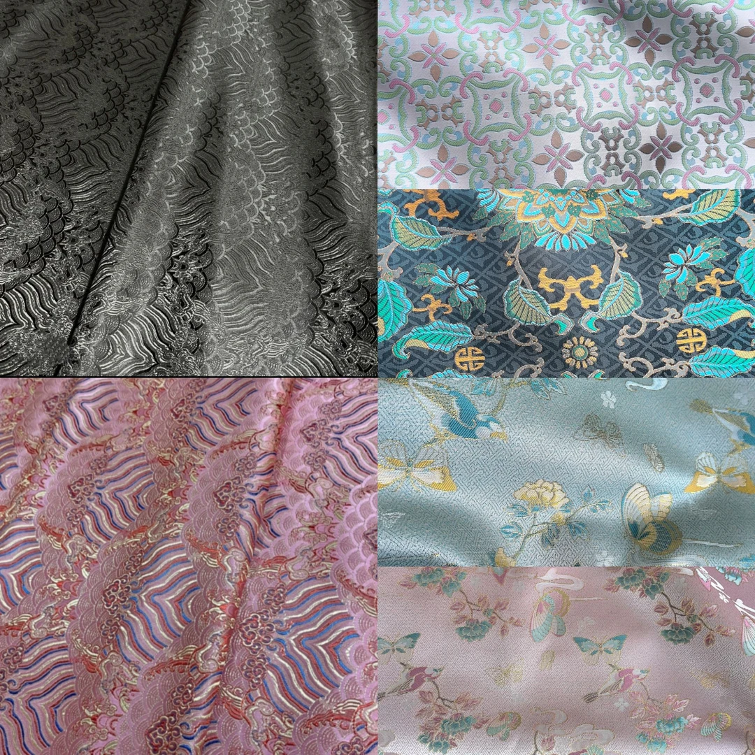 新中式织锦缎提花布料国风