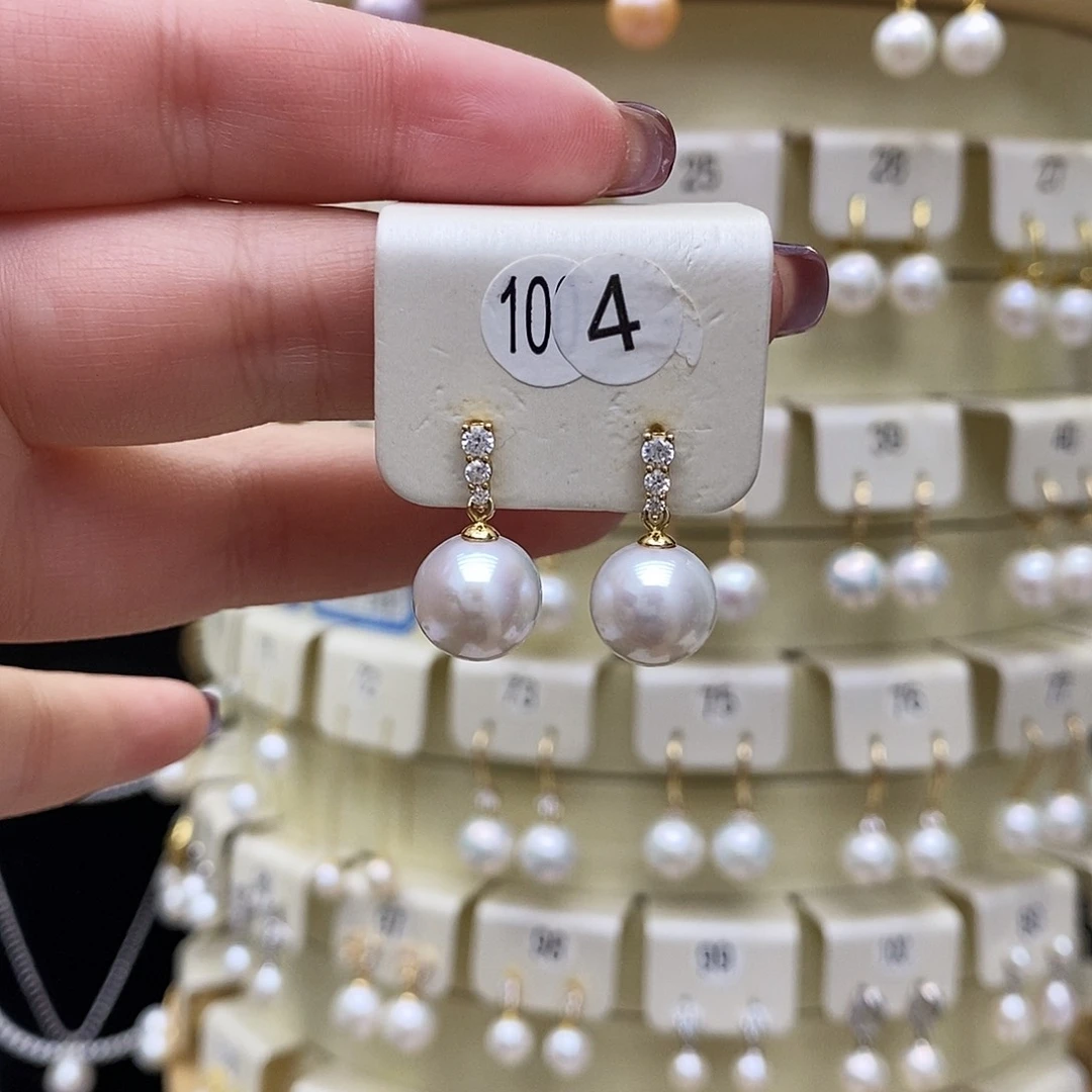 淡水珍珠耳饰银S925镶嵌