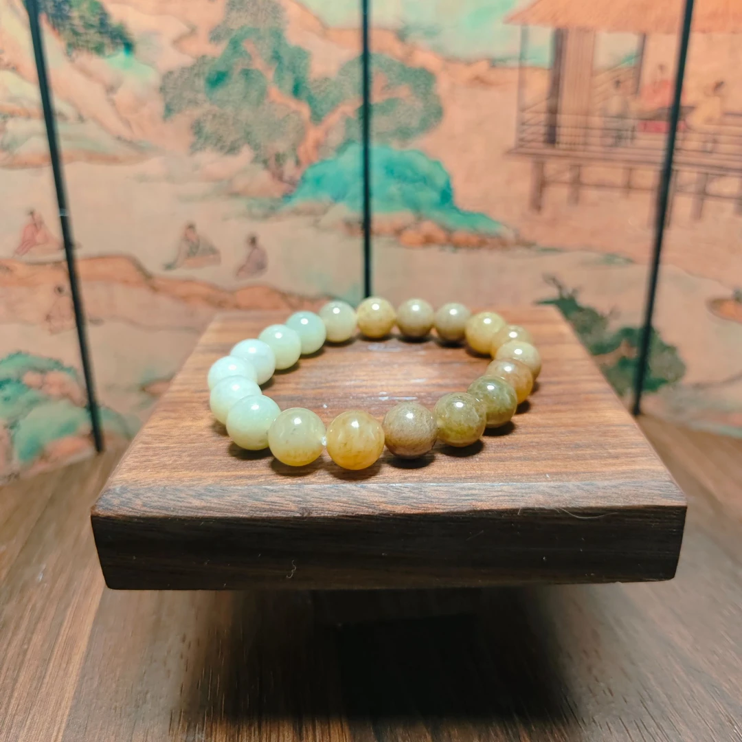 N和田玉渐变圆珠手串（10）1596