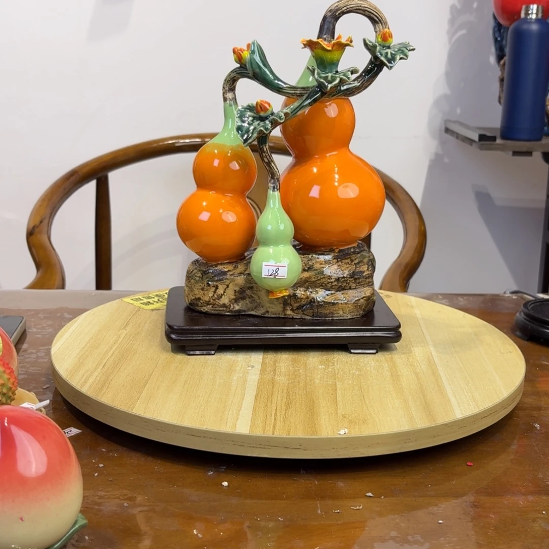 陶瓷三葫芦摆件的