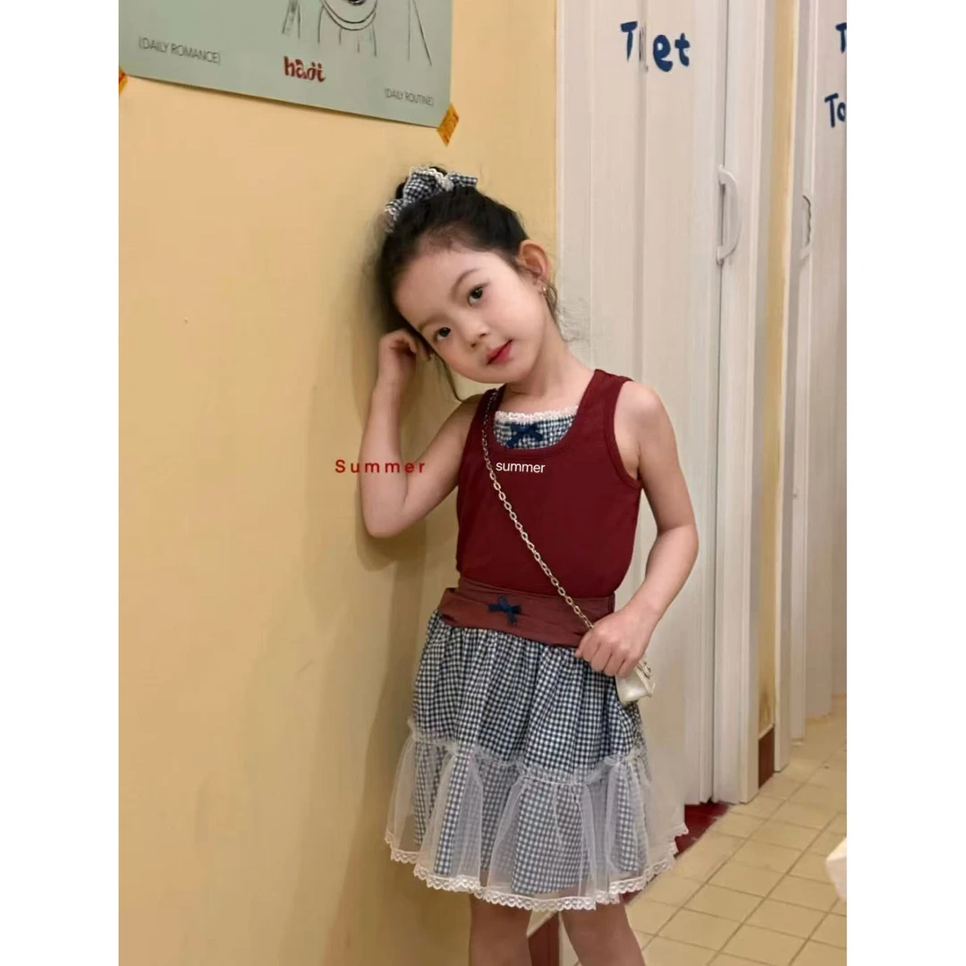 AC386~XM·25夏~背心裙子套装带发圈X705