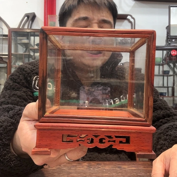 红酸枝木类红酸枝微凹玻璃罩110