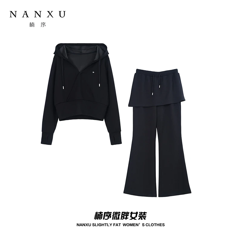 楠序微胖女装初秋穿搭套装洋气休闲装早秋穿搭一整套女装YZ35130