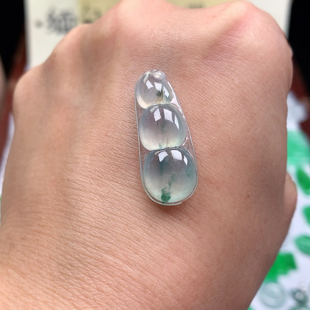 翡翠裸石缅甸天然A货翡翠冰种豆子