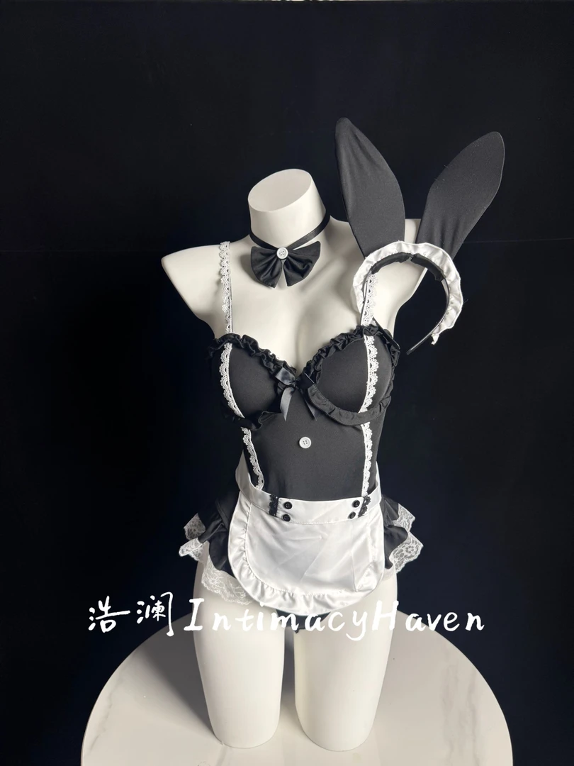 【浩澜IntimacyHaven 】黑色蕾丝cosplay居家睡衣带发箍