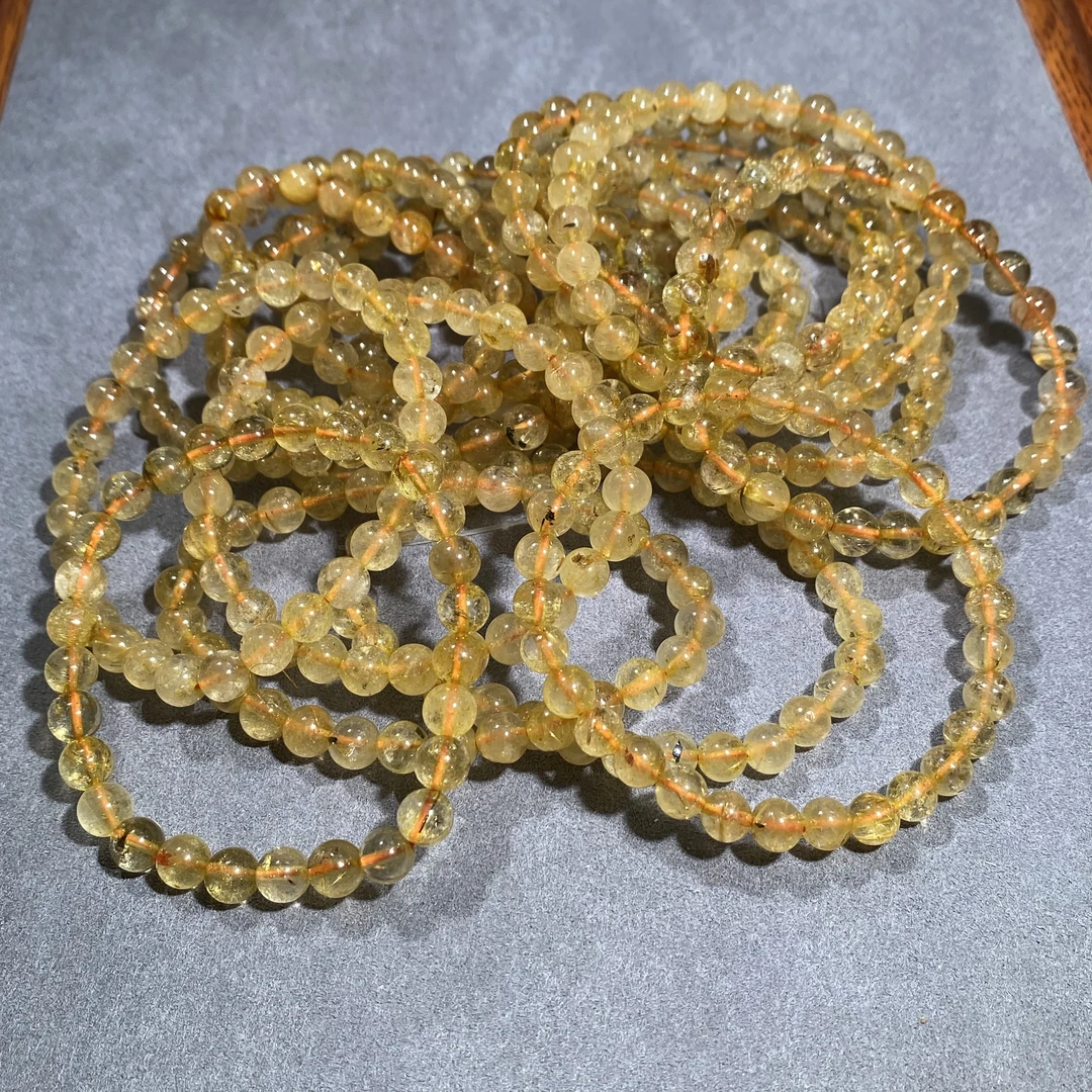 卡6+ 金发水晶手串 多样性发其一【SJ0041】