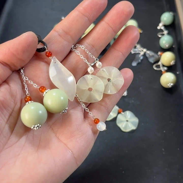 蛇纹石玉耳饰未镶嵌蔷****3