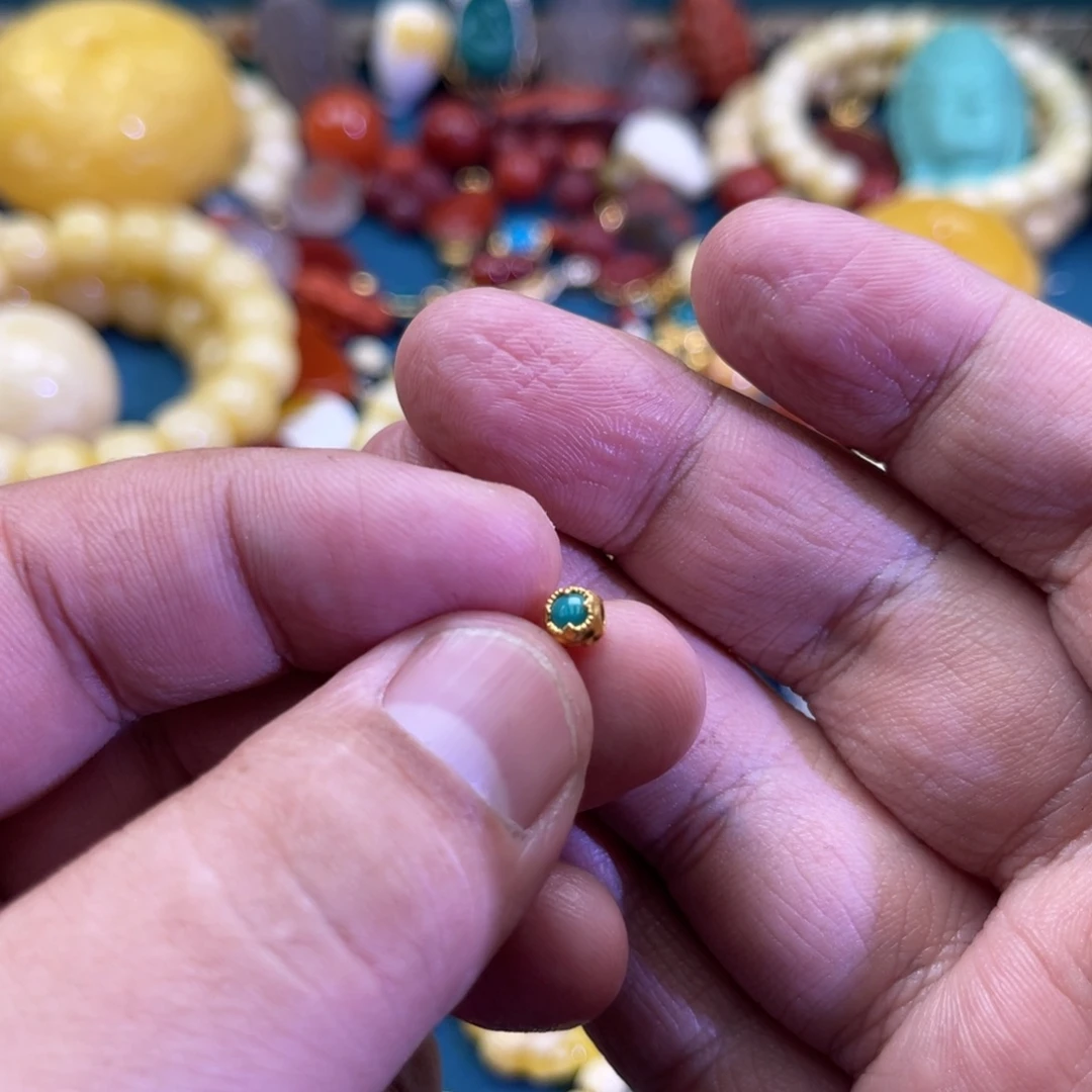 绿松石18K金镶嵌珠宝奇石120