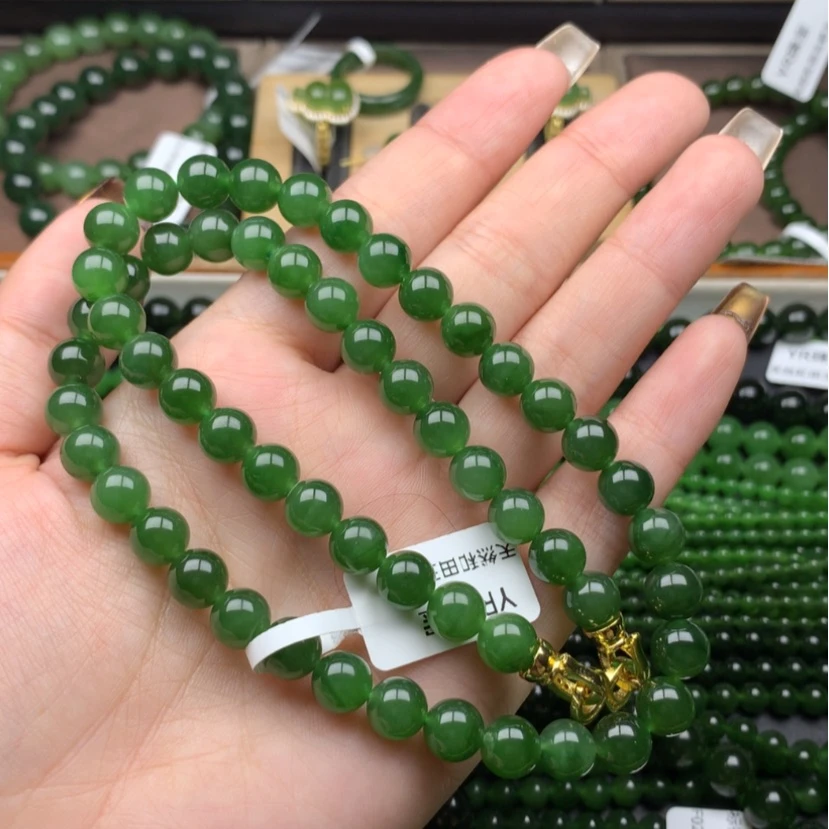 【闪购商品】颈饰未镶嵌和田玉（碧玉）8m特价捡漏