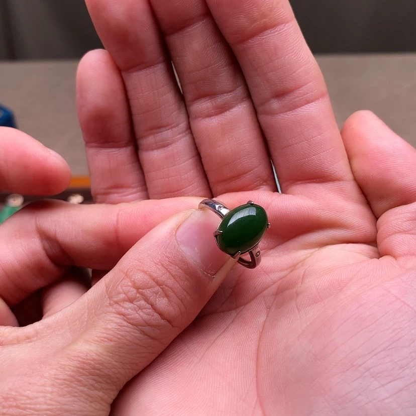 【闪购商品】和田玉戒指银S925镶嵌