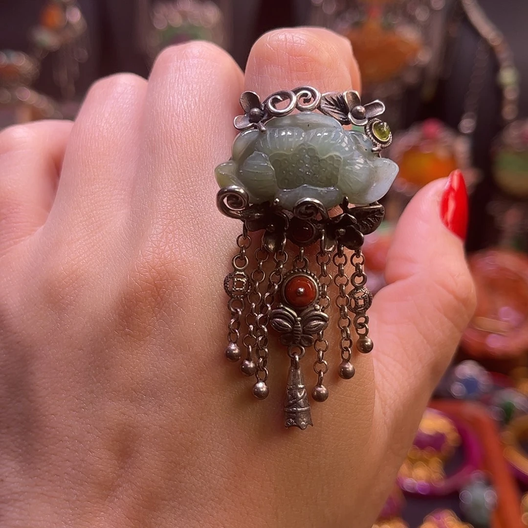 翡翠银S925镶嵌戒指