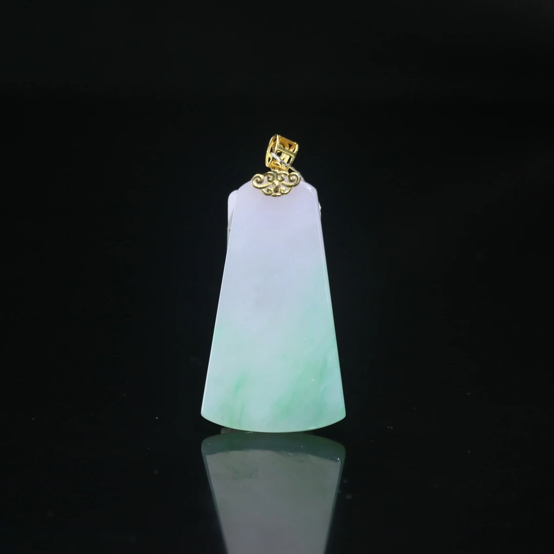 16天然缅甸翡翠A货18k金镶冰无事牌/800022/北京银座拍卖