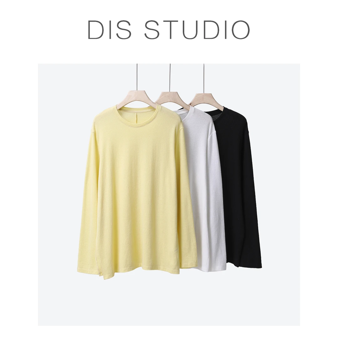 【双11清仓】【简约格调】春夏宽松圆领打底开叉T恤Z525X02454