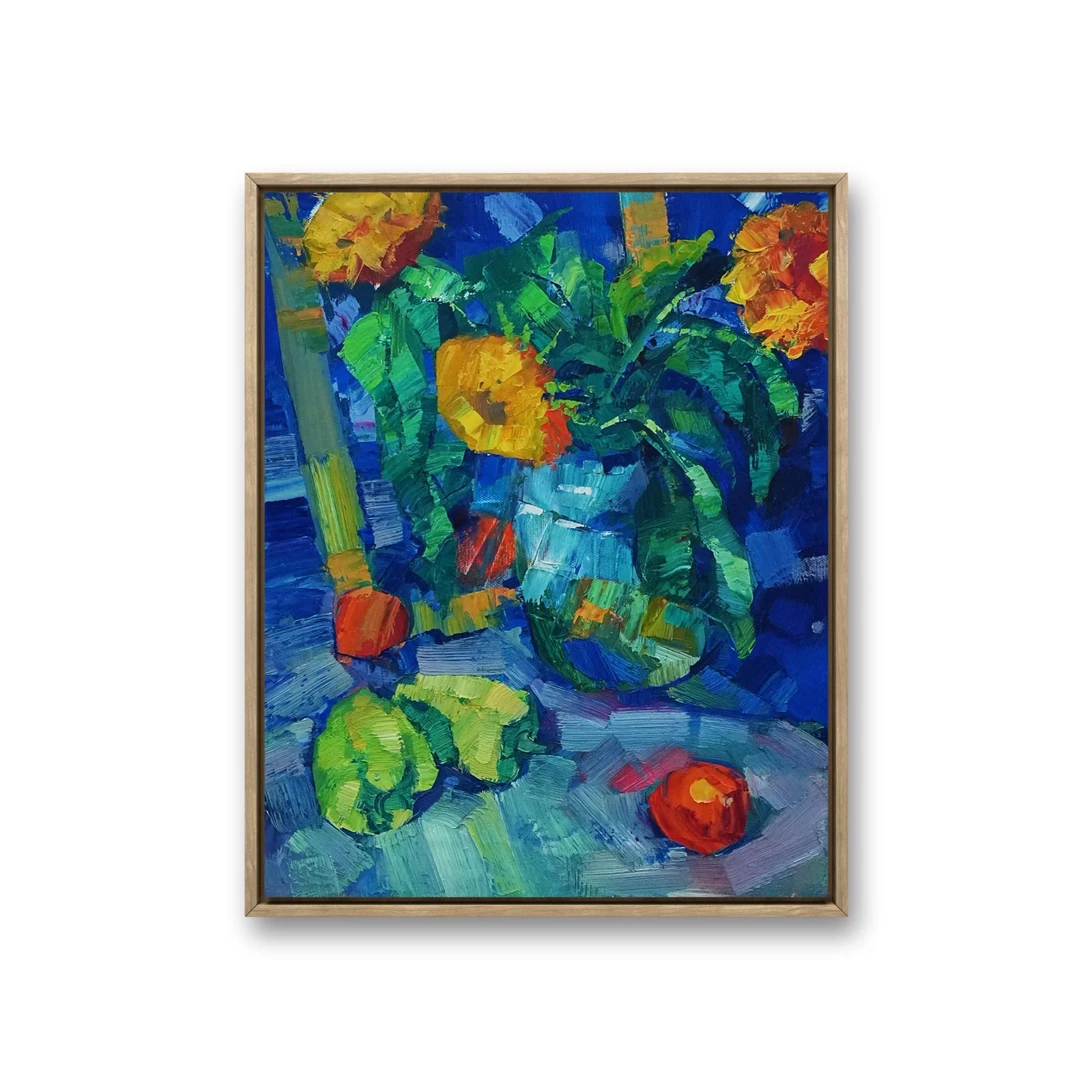 俄罗斯原创手绘油画娜塔莉亚《花漾果香》40*50cm2025年客厅餐厅