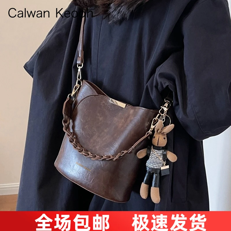 Calwan Keodh真皮轻奢包包女时尚通勤托特包生日礼物送女友送老婆