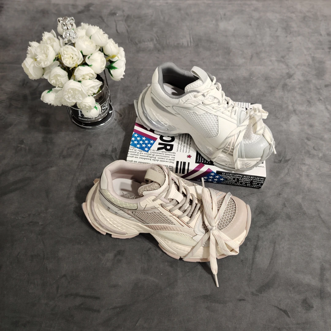 巴黎复古厚底增高老爹鞋2025年春季新款百搭圆头系带休闲运动鞋