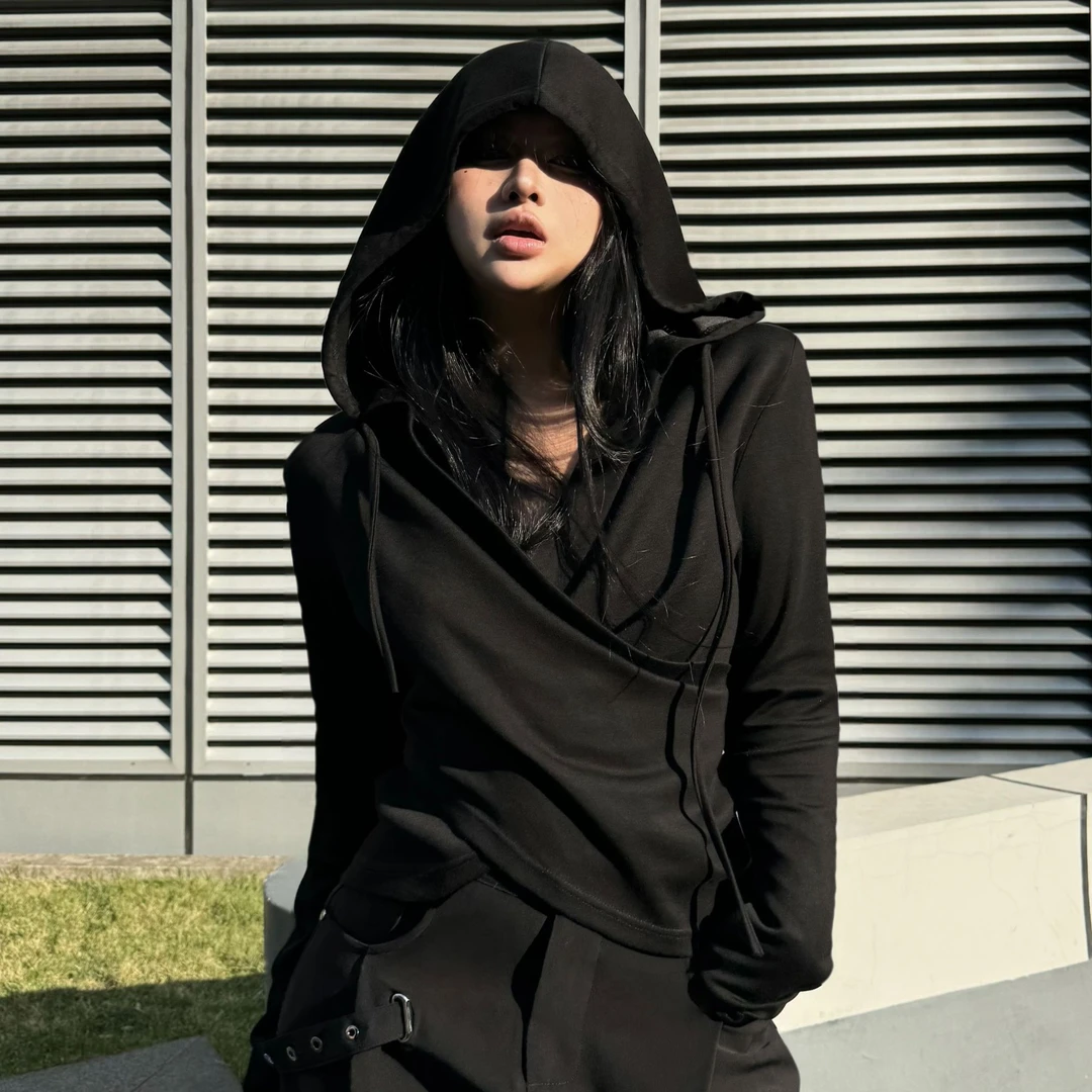 Blackgirl新款【极简主义】 小众设计休闲百搭显瘦高弹力长袖打底衫