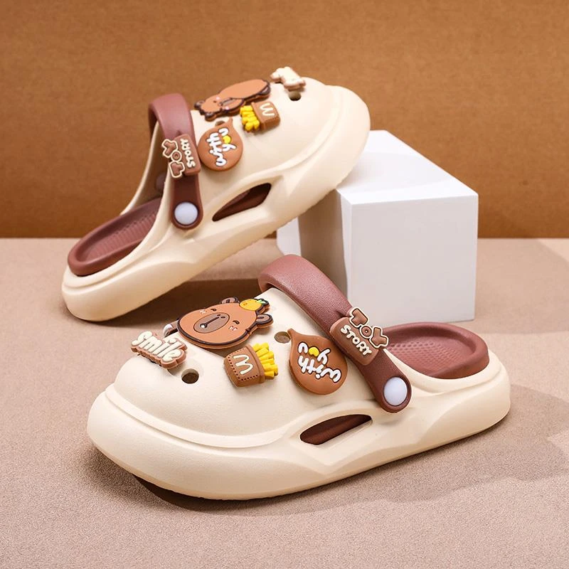 卡皮巴拉儿童洞洞鞋男童夏季新款女童凉拖男孩宝宝外穿大童沙滩鞋