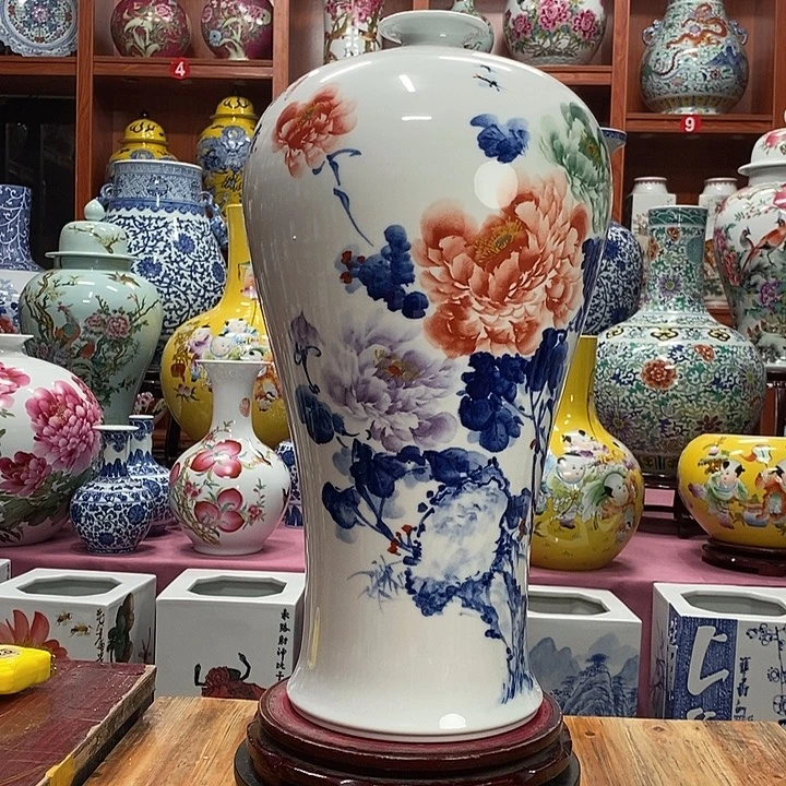景德镇陶瓷手工手绘花瓶摆件