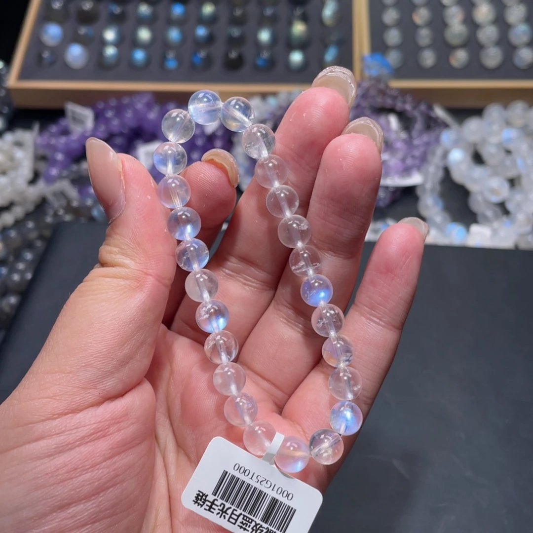 丁***结手链未镶嵌长石蓝月光手链7.8mm