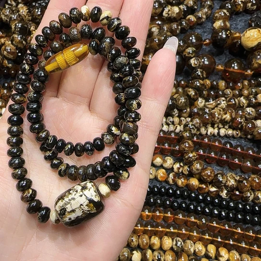 琥珀耳饰未镶嵌闪**希抚顺琥珀