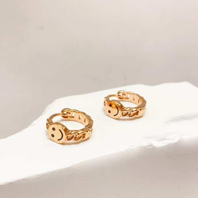 18K森系笑脸耳扣/内10.5m