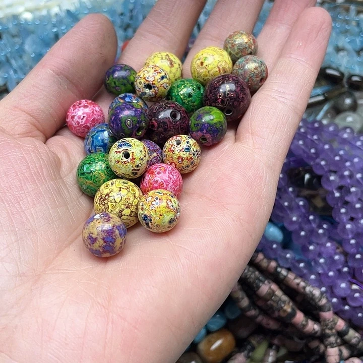 玛瑙/玉髓合金珠宝半成品一颗12-16mm大漆珠