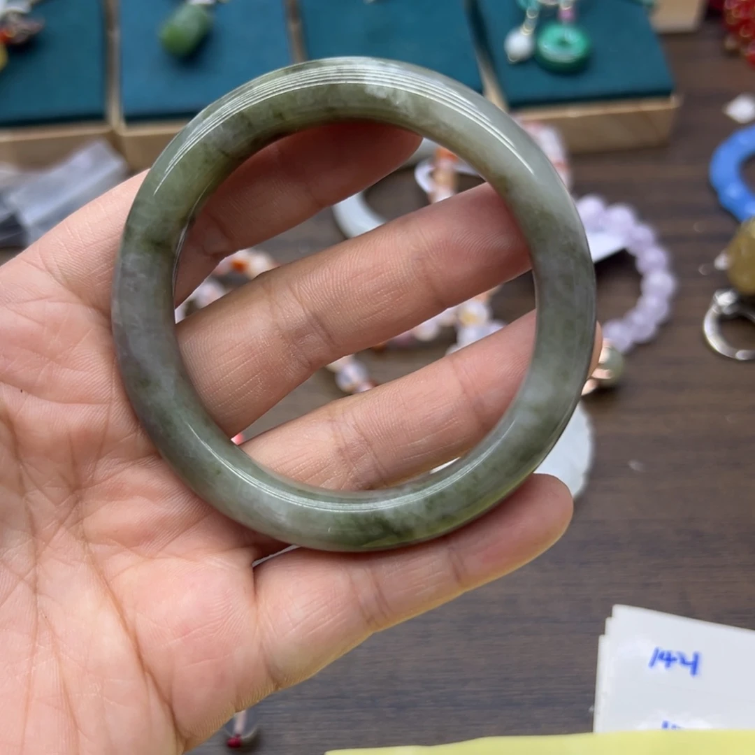 和田玉未镶嵌手镯57圈围1394