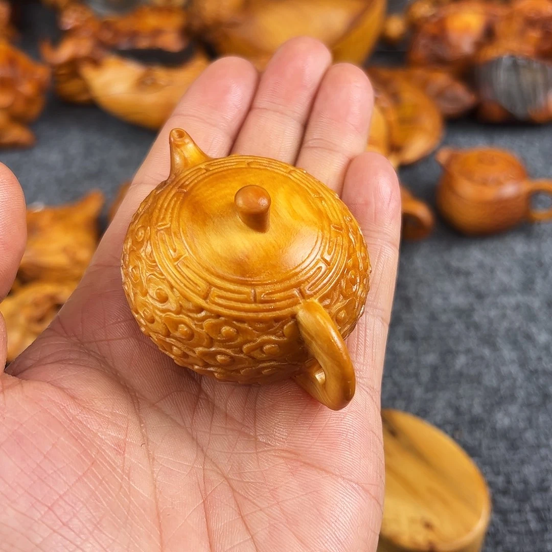 柏木太行崖柏溏心手把件壶