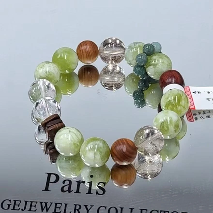 价128拍2发1 青提奶盖秀玉13mm＋白水13mm＋檀木设计款