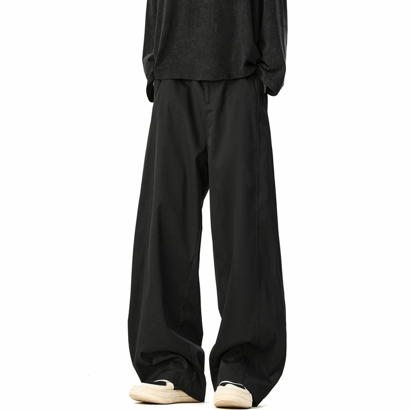 MTVO迈特优美式冰丝弯刀裤子男士夏季2025新款休闲宽松直筒阔腿裤