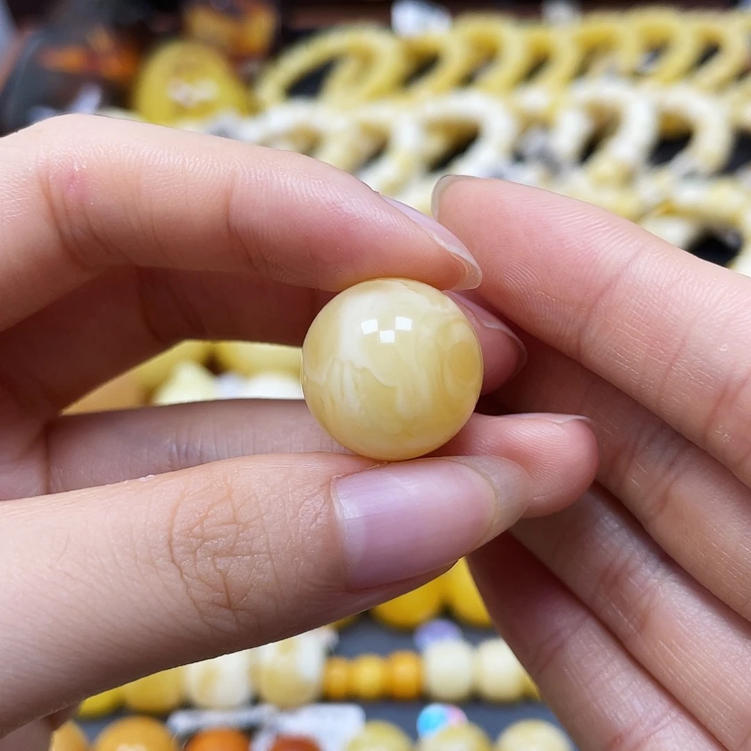 未镶嵌蜜蜡裸石圆珠17.8mm
