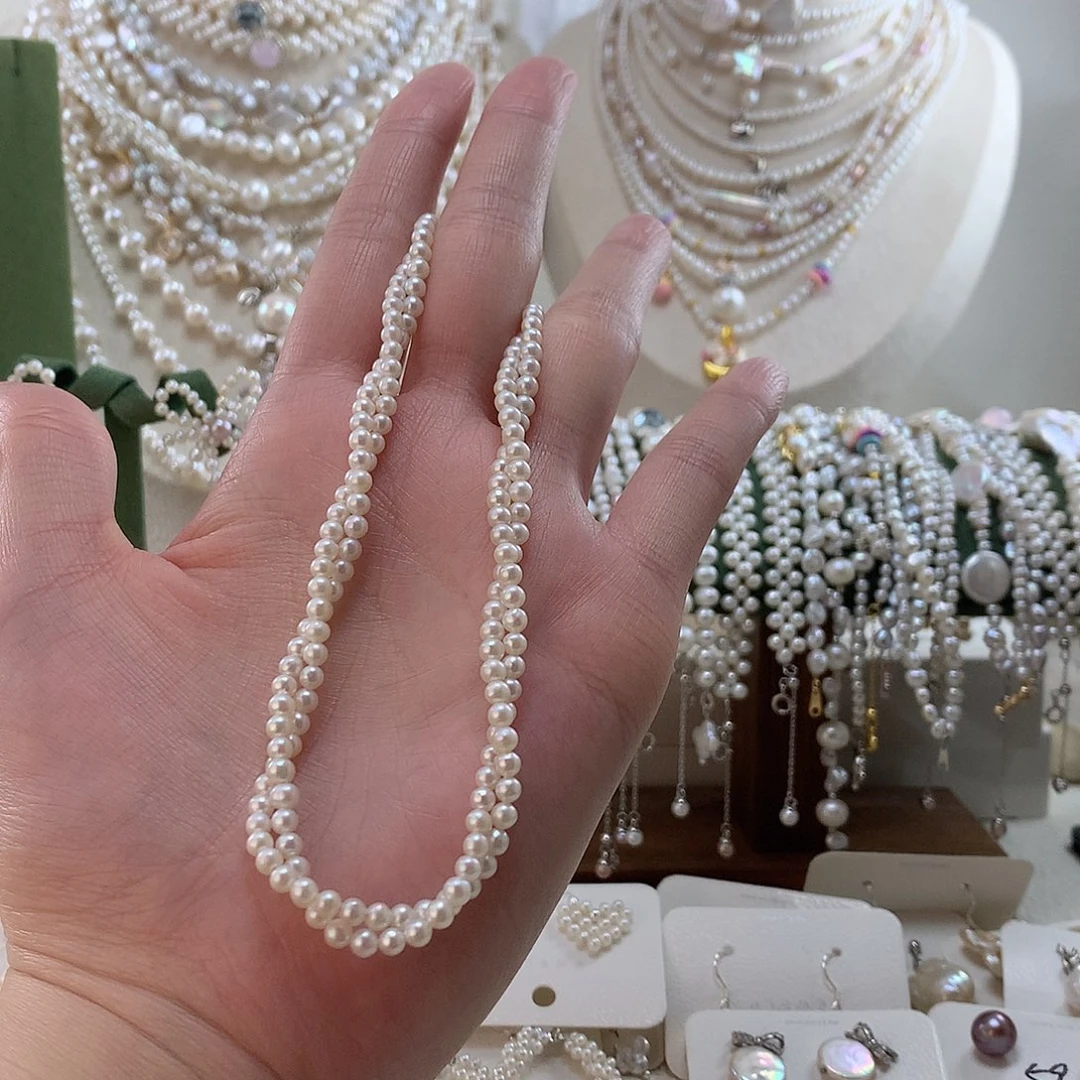 下***、银S925镶嵌颈饰淡水珍珠