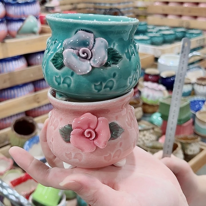 有孔.凑单10元陶瓷花盆发货！