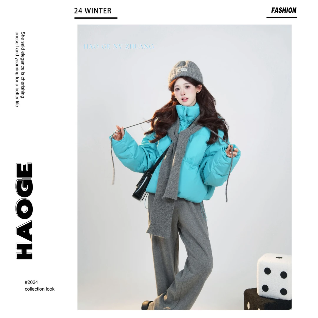 欣儿优选●奇妙多巴胺Q4YRF3544A羽绒服预不含披肩短款休闲保暖