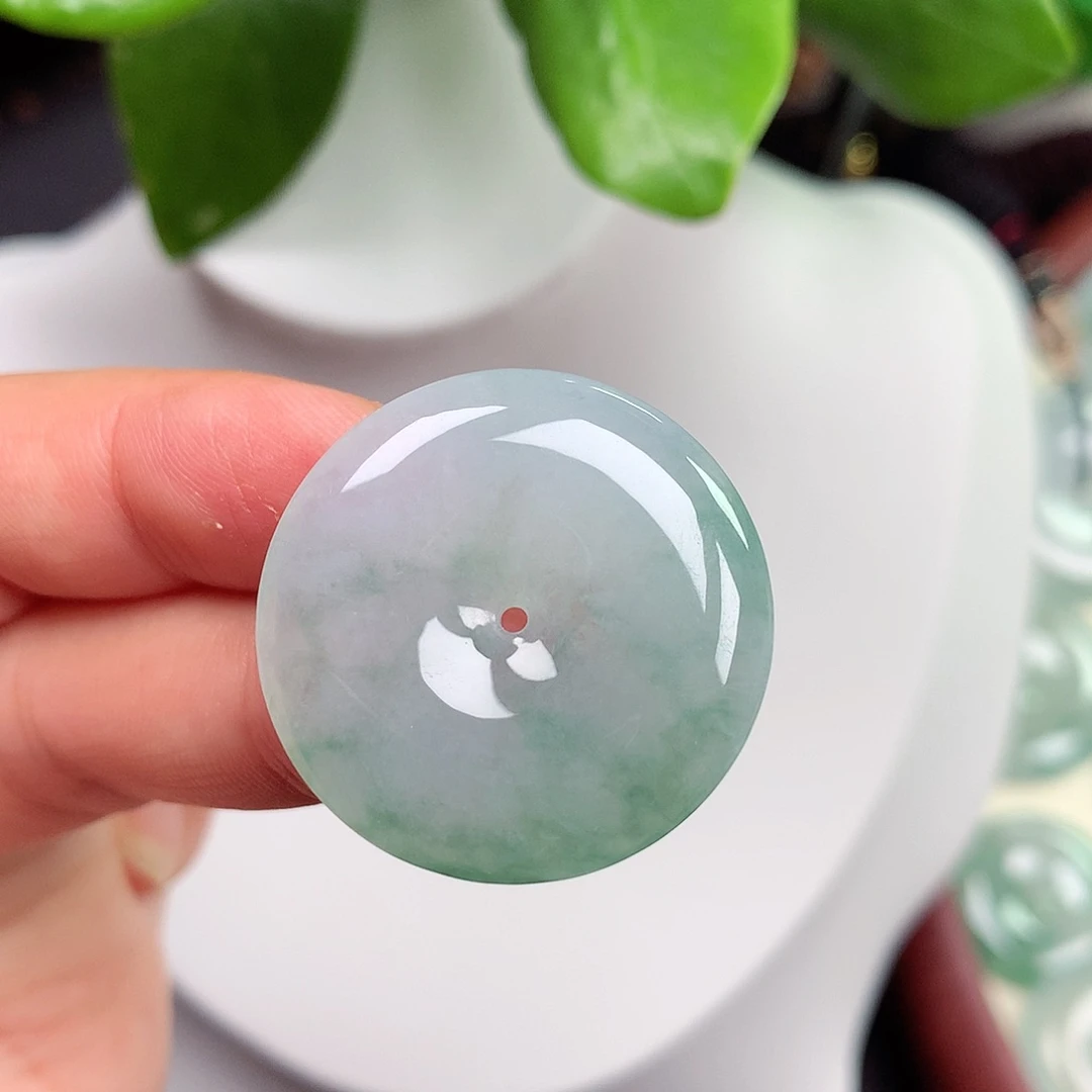 翡翠未镶嵌颈饰平安扣 27.8x4.8mm