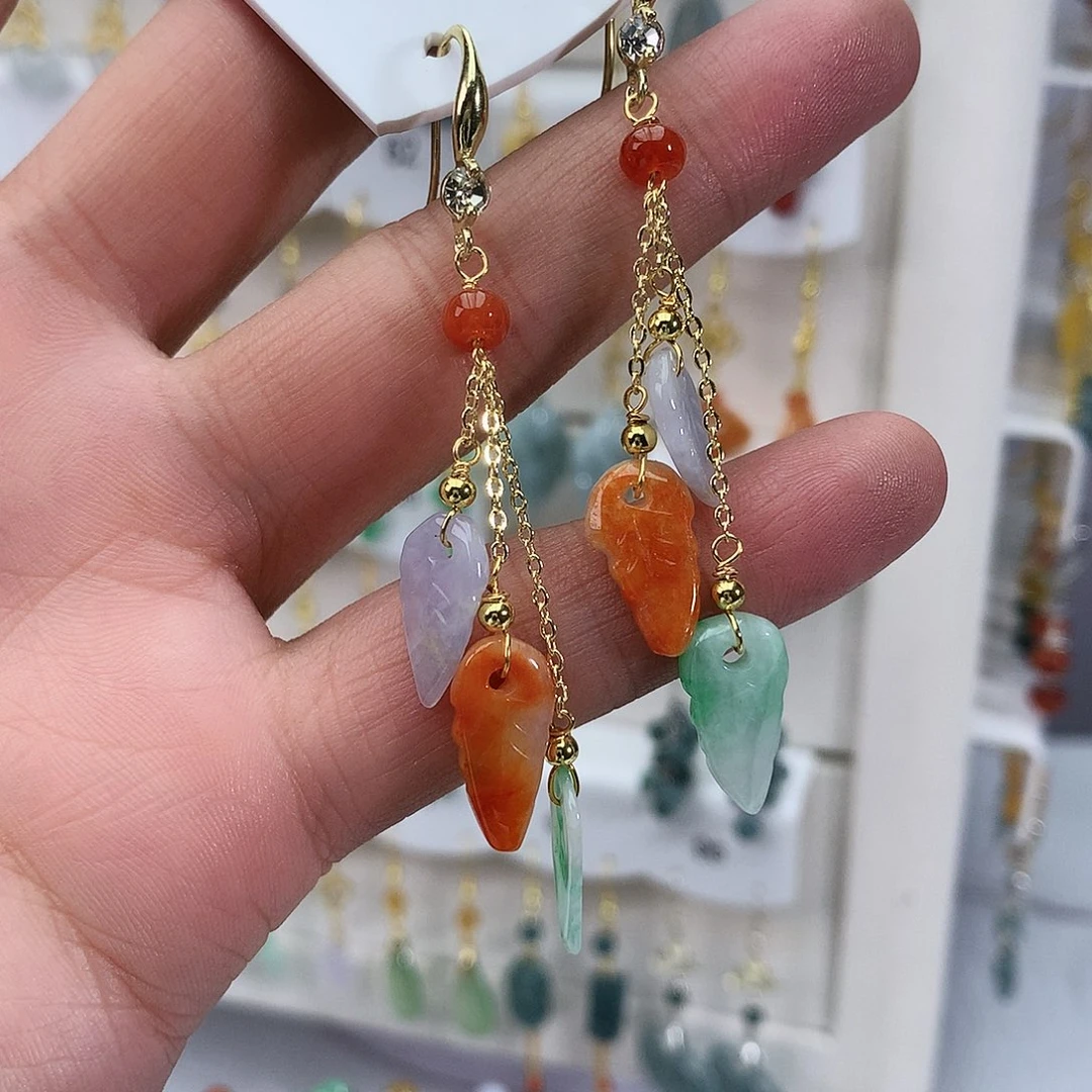 珍***意翡翠未镶嵌耳饰47