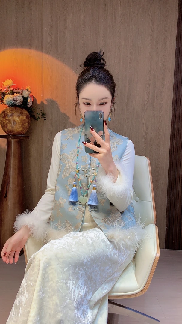 【花影蝶舞】新中式国风提花加棉棉衣棉服加厚马夹上衣外套女