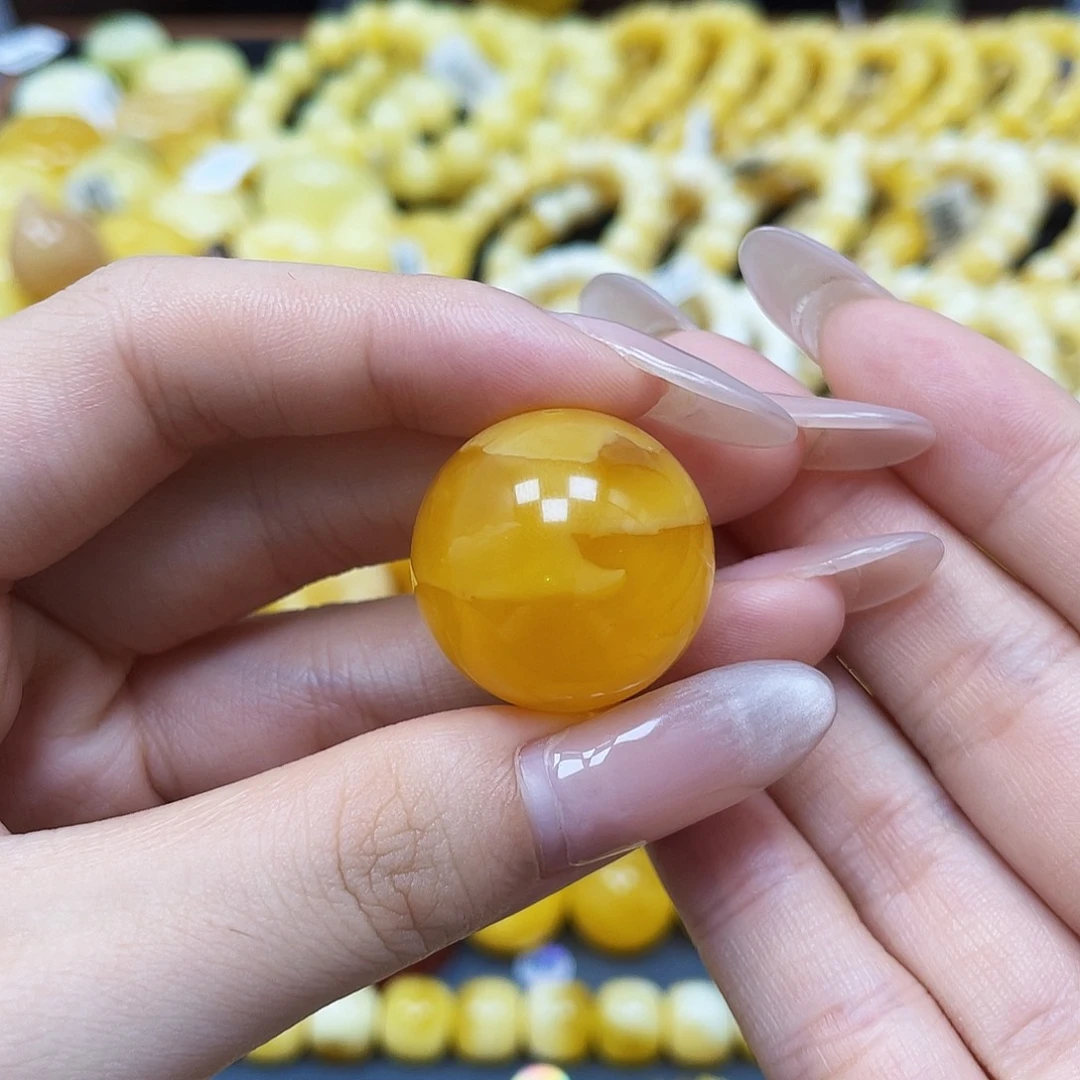 琥珀未镶嵌裸石圆珠23.8mm