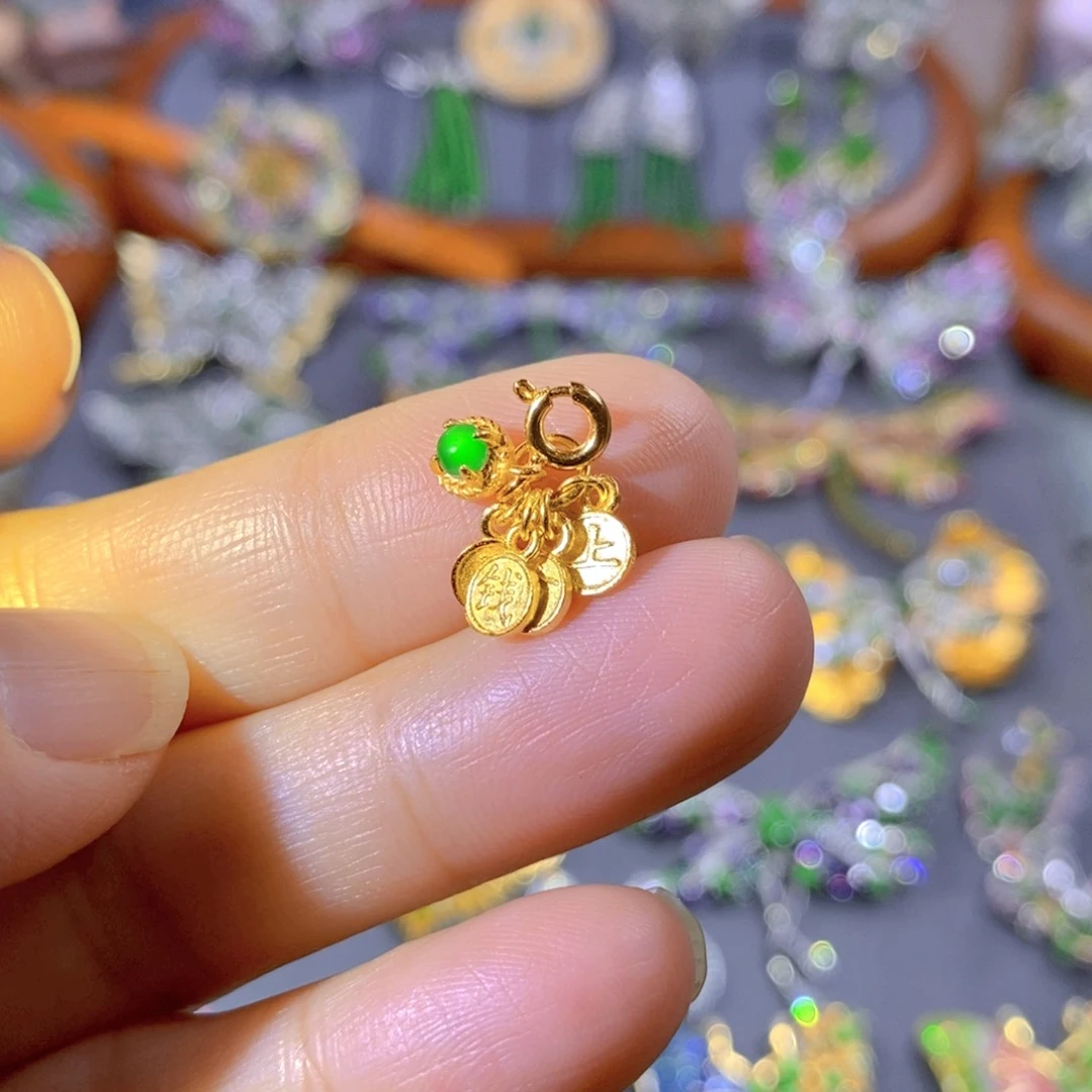 颈饰银S925镶嵌翡翠