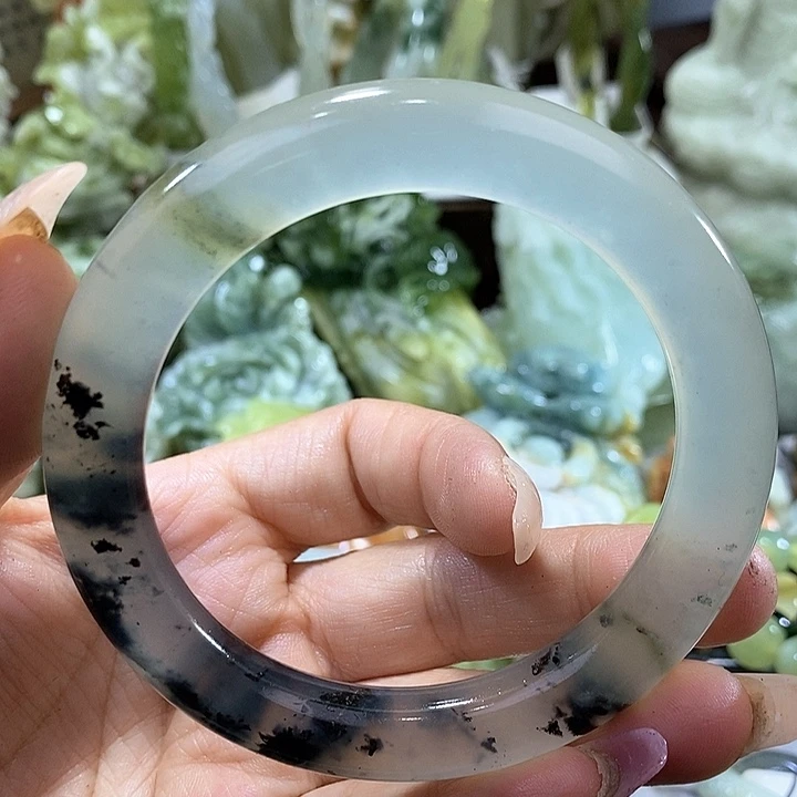 岫玉岫玉手镯58圈口未镶嵌