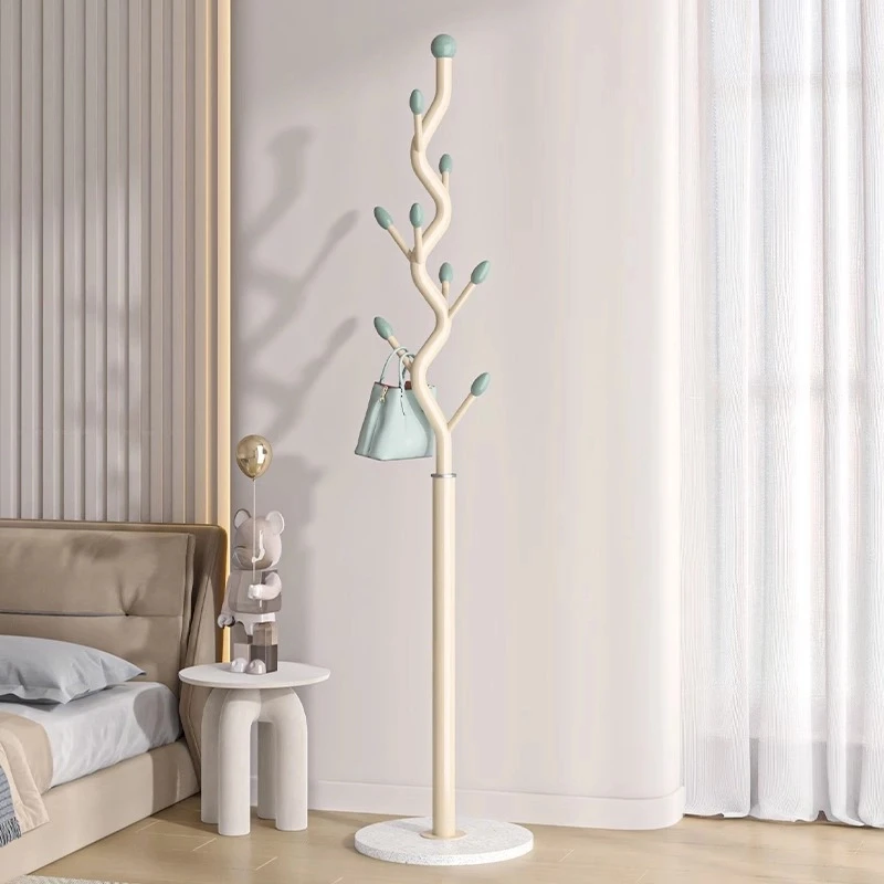 奶油风挂衣架落地奶油风网红卧室简约客厅挂衣服架子室内衣帽架