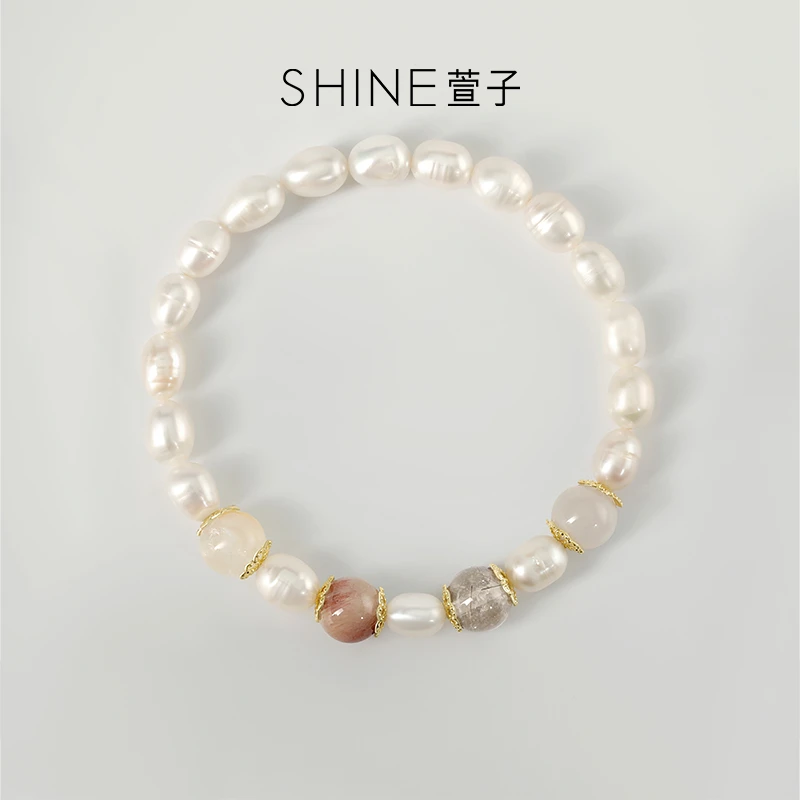 淡水珍珠水晶手链轻奢时尚简约法式小众设计感手串【多样性发其1】
