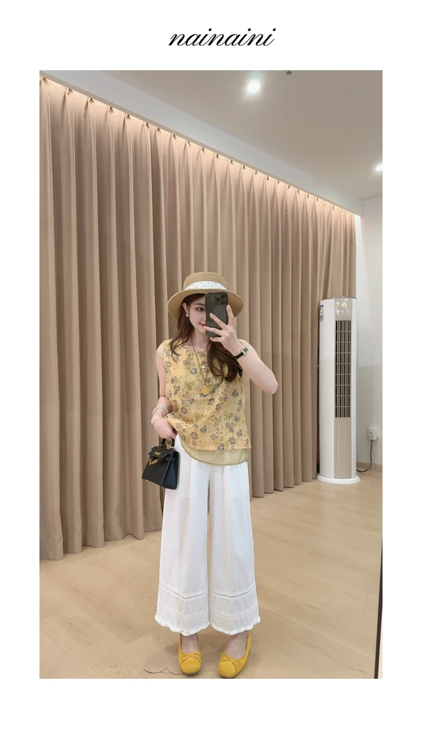 奈奈妮【解忧裤】九分直筒休闲裤女2025夏季新款甜美可爱风百搭2581