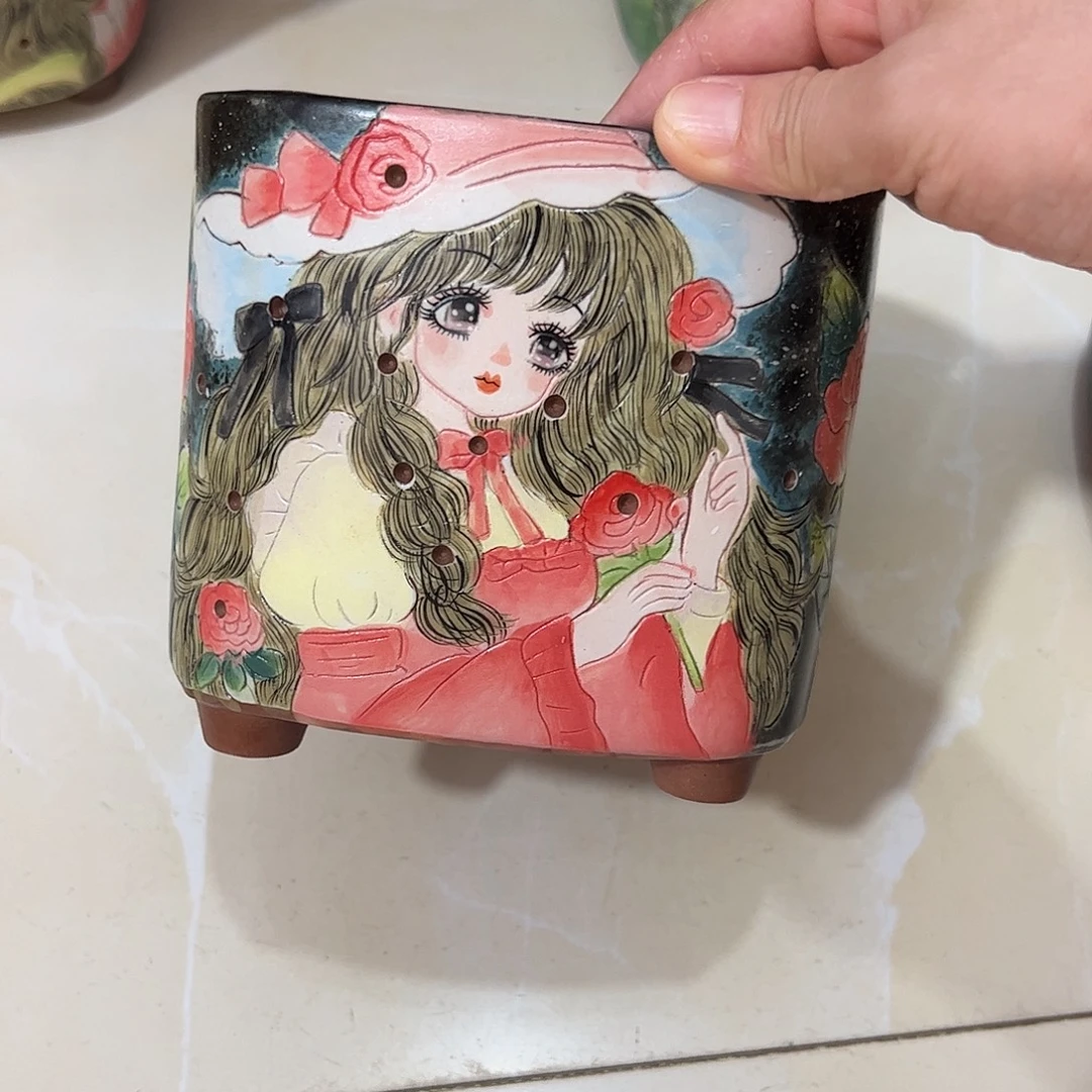 景德镇炫彩手绘口12高12